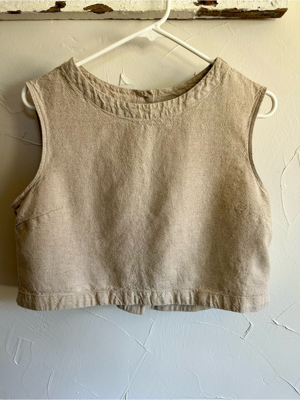 a new day Sleeveless Crop Top - Beige/Taupe